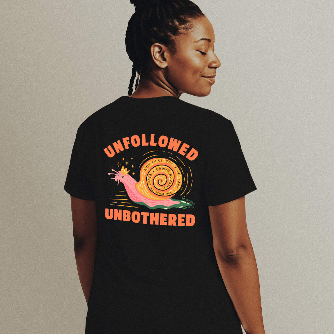Two-Sided Snail Tee | Unfollowed Unbothered