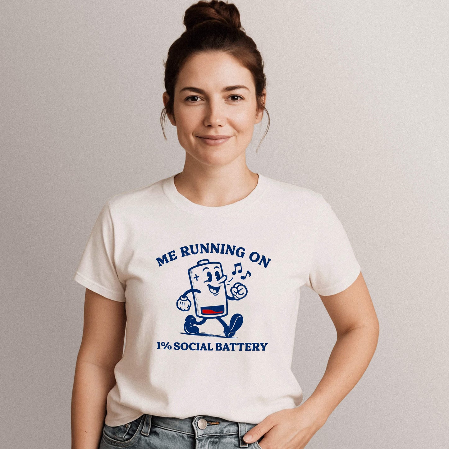 Running on 1% Social Battery Tee