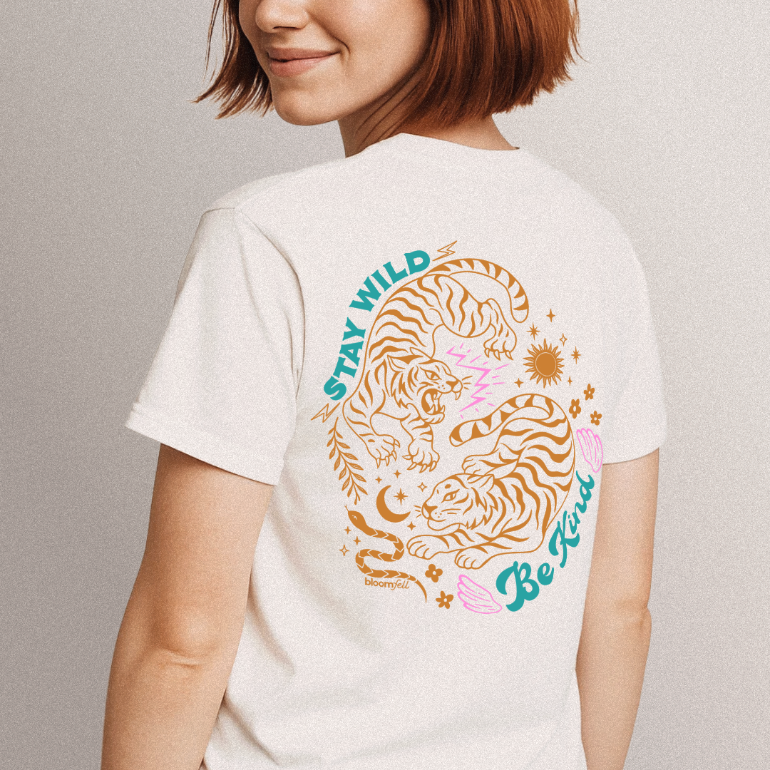 Two-Sided Tiger Tee | Stay Wild Be Kind