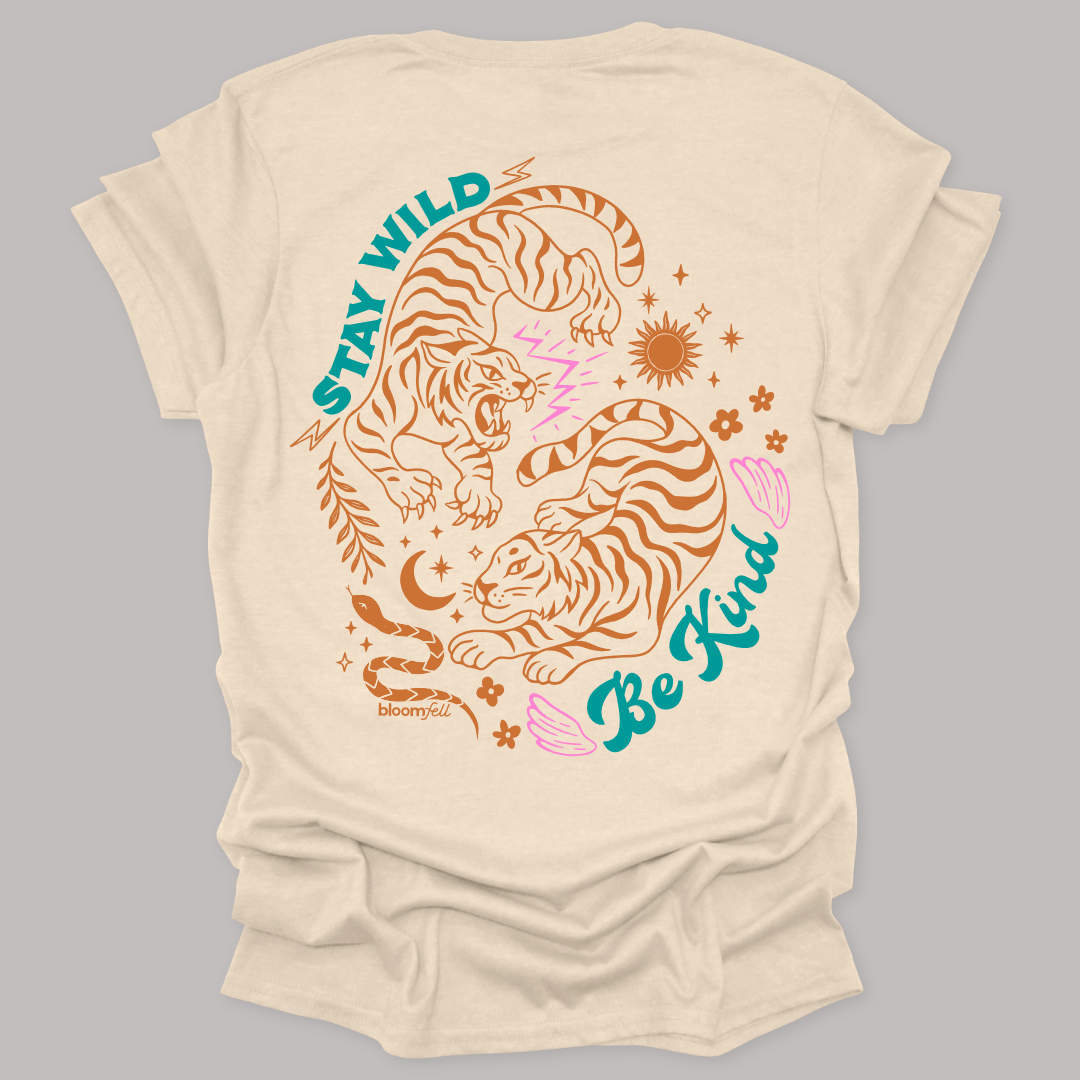 Two-Sided Tiger Tee | Stay Wild Be Kind
