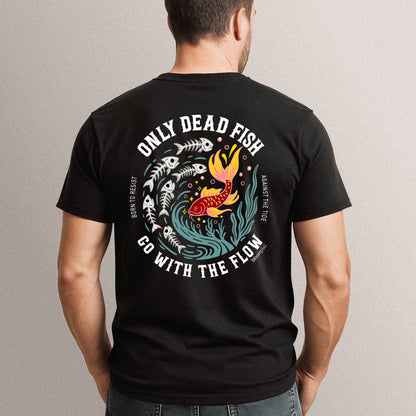 Two-Sided Dead Fish Go With the Flow Tee