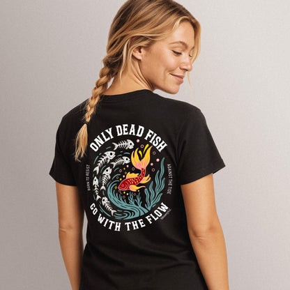 Two-Sided Dead Fish Go With the Flow Tee