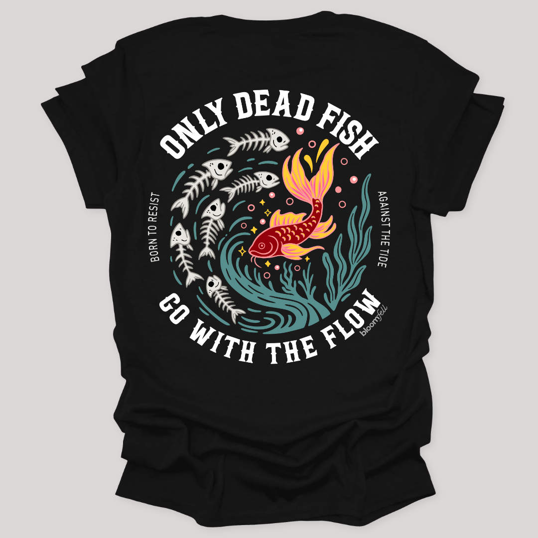 Two-Sided Dead Fish Go With the Flow Tee