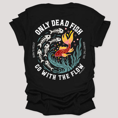 Two-Sided Dead Fish Go With the Flow Tee